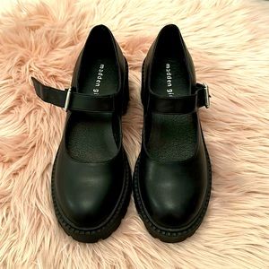 Madden Girl, size 8.5 women’s black chunky heal Mary Jane